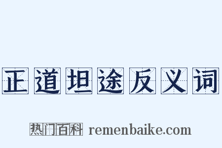 正道坦途反义词是什么意思的图片